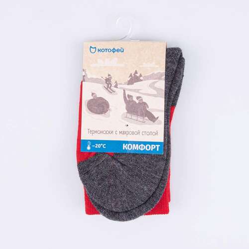 07742290-40 Термоноски Котофей Комфорт красные, фото №3