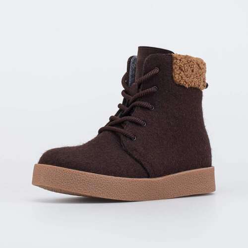 857017-41 Коричневые валенки-ботинки женские	, фото №1