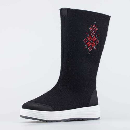 867139-42 Черные валенки женские с вышивкой , фото №1